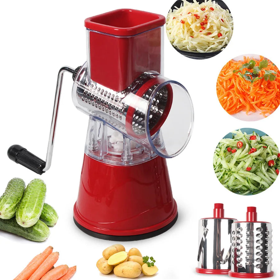 Manual Rotary Cheese Grater for Vegetable Cutter Potato Slicer Mandoline Multifunctional Vegetable Chopper Kitchen Accessories