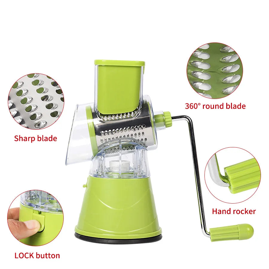 Manual Rotary Cheese Grater for Vegetable Cutter Potato Slicer Mandoline Multifunctional Vegetable Chopper Kitchen Accessories
