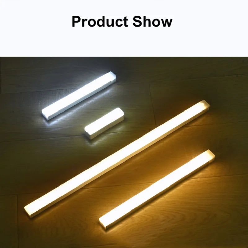 Wireless USB Rechargeable Motion Sensor LED Bar Light Induction Night Light Portable Cordless Magnetic Cabinet Lamp for Kitchen