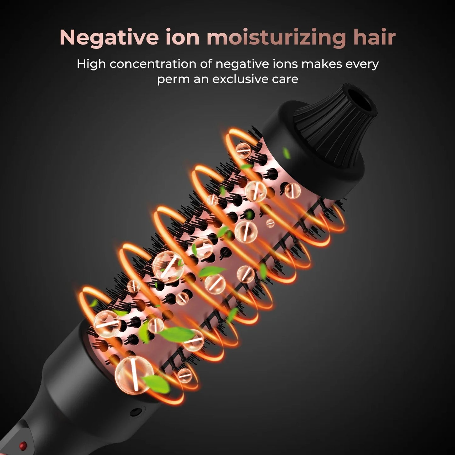 PTC Heated Curling Iron Brush 32mm Thermal Round Brush Anti Scald Hair Styler Volumizing Curler for Home Salon Use