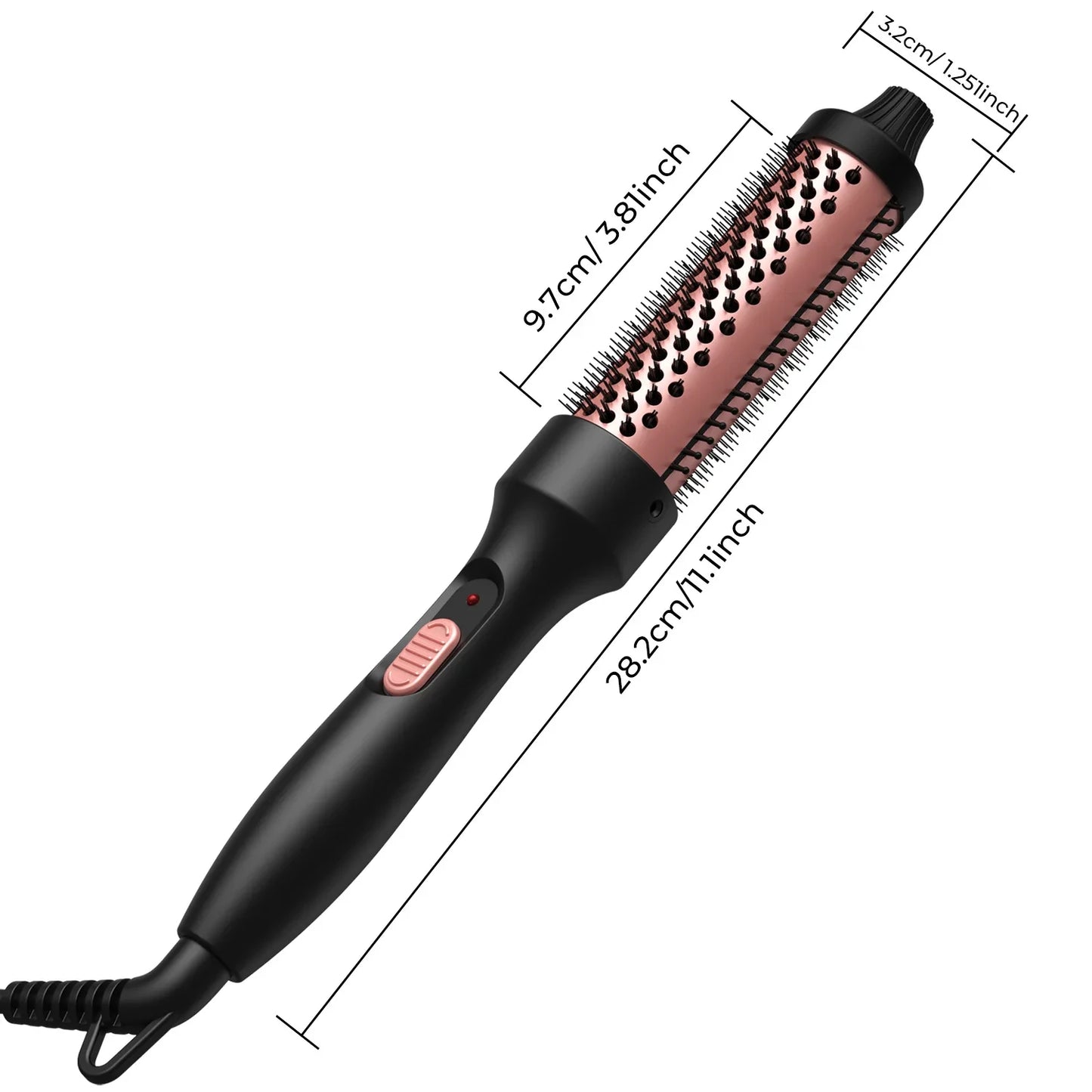 PTC Heated Curling Iron Brush 32mm Thermal Round Brush Anti Scald Hair Styler Volumizing Curler for Home Salon Use