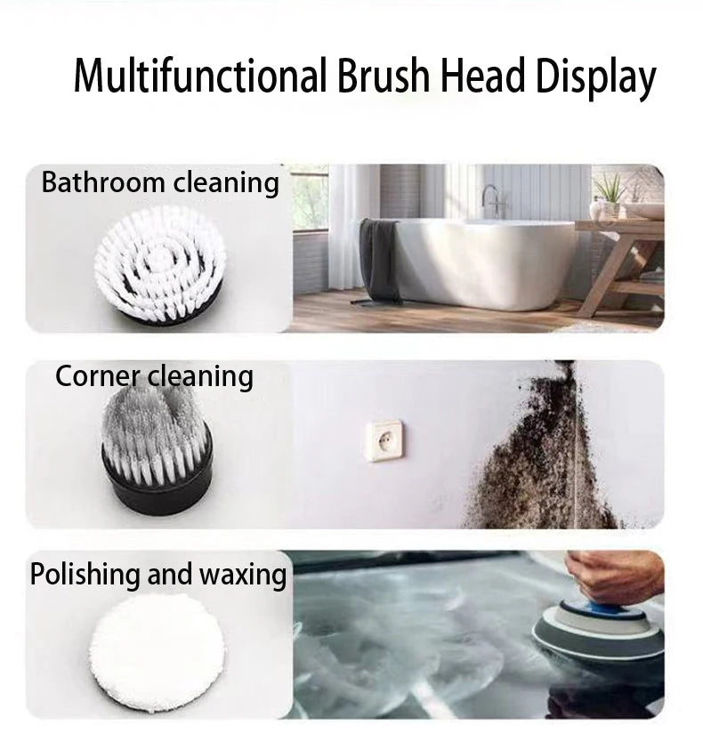 Electric Cleaning Brush Bathroom Window Kitchen Automotive Multifunctional Household Rotating Wireless Cleaning Machine