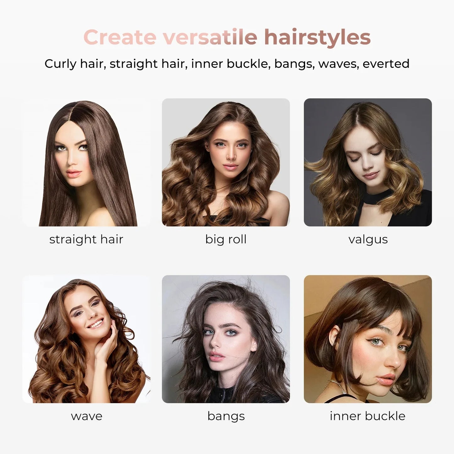 PTC Heated Curling Iron Brush 32mm Thermal Round Brush Anti Scald Hair Styler Volumizing Curler for Home Salon Use